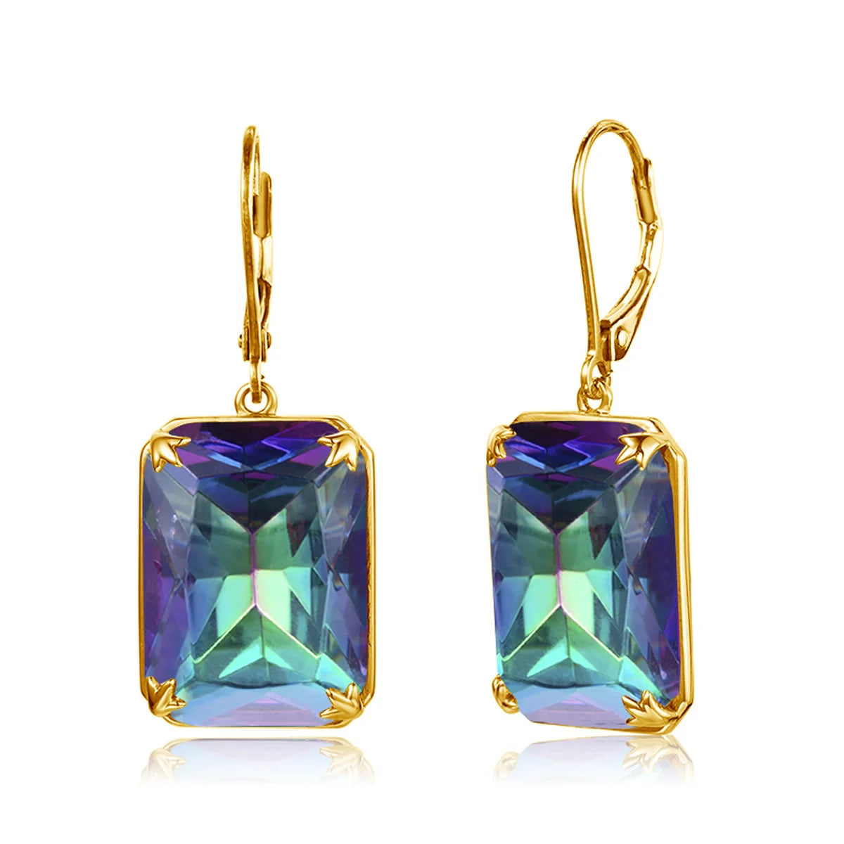 Real Silver 925 Earring For Women Trend Aquamarine Earrings Gold Plated Anniversary Party Banquet Luxury Fine Jewelry Accessorie