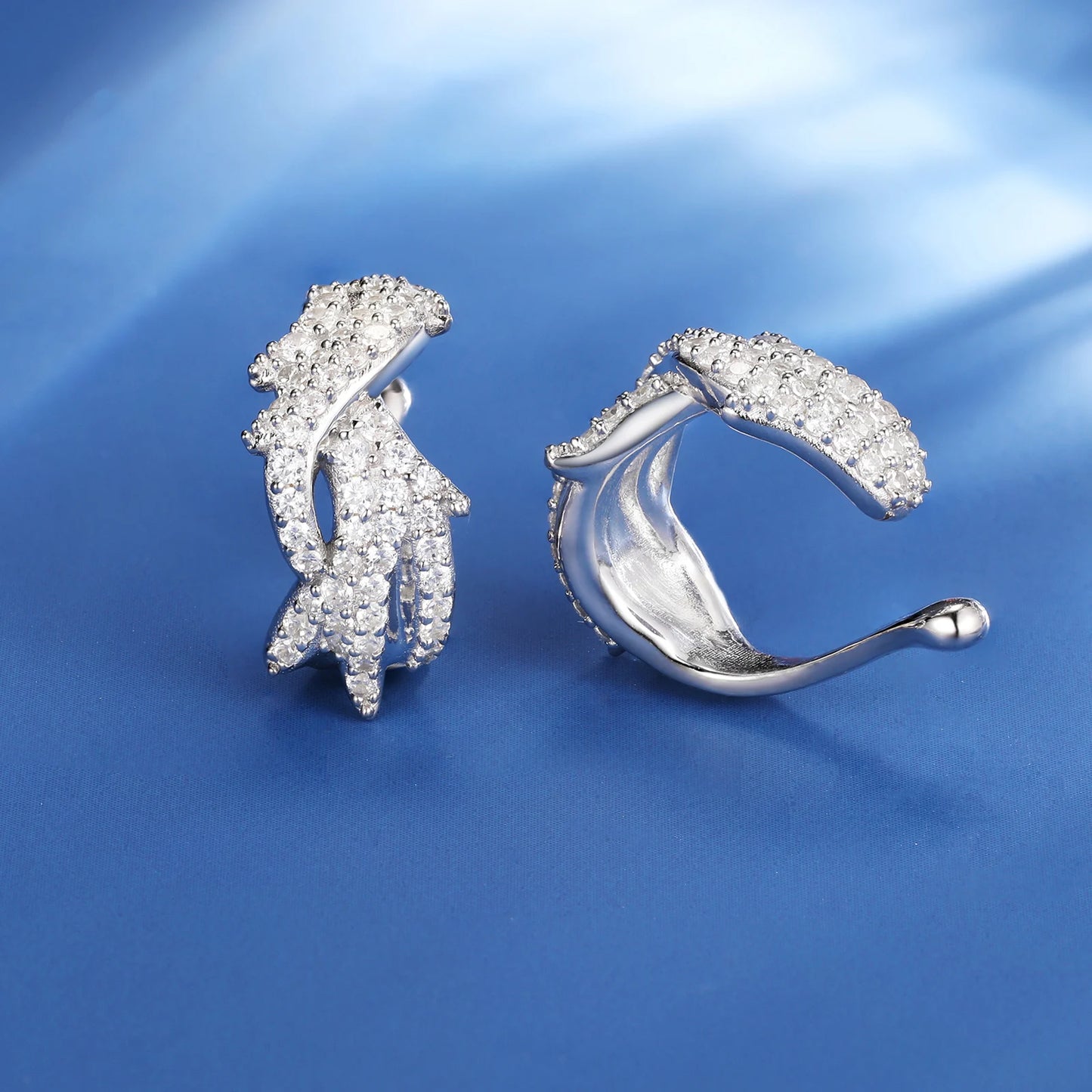 1pcs S925 Moissanite Thorns Circle Clip Earrings For Men No Pierced Iced Out Hip Hop Jewelry Male Rock Party Gift 2024 Trending