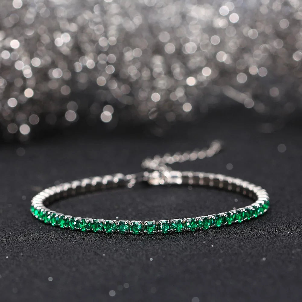 ORSA JEWELS 925 Sterling Silver Brilliant Tennis Bracelet 3.0mm Bezel Setting CZ for WomenChain Bracelet Luxury Jewelry SB192