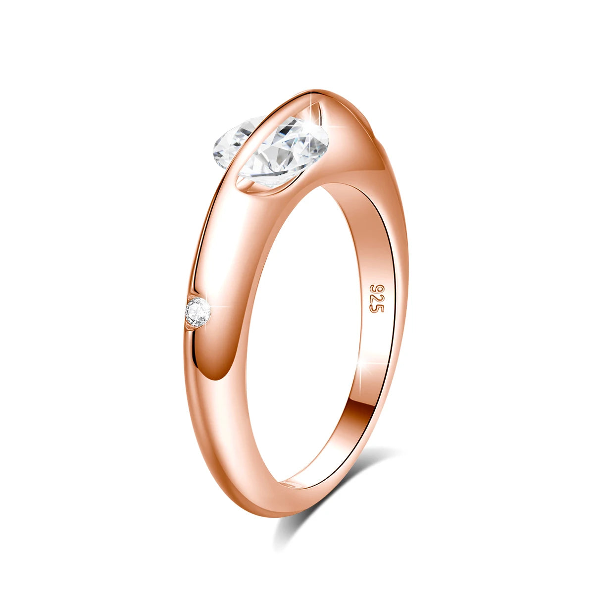 Rotate Moissanite Rings for Women Solid S925 Silver Solitaire Classic Band for Engagement Christmas Planet Ring