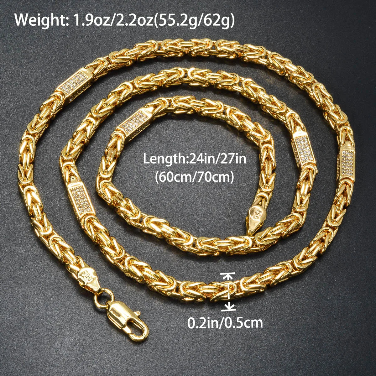 24in/28in Snake Chain 18K Gold Color Plated Necklace African Bridal Wedding Accessories Trend Fashion Birthday Gift for Wife