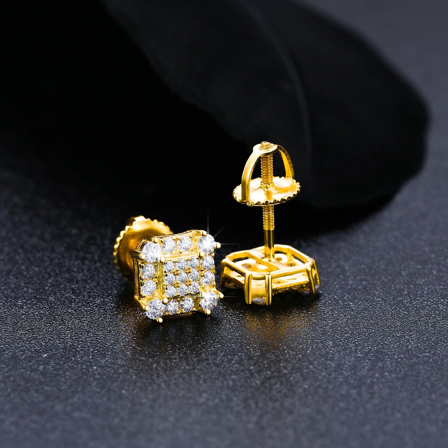 2023 Fashion Trendy Moissanite Square Stud Earring For Women 925 Sterling Silver Wedding Cute Earing Party Wholesale Jewelry