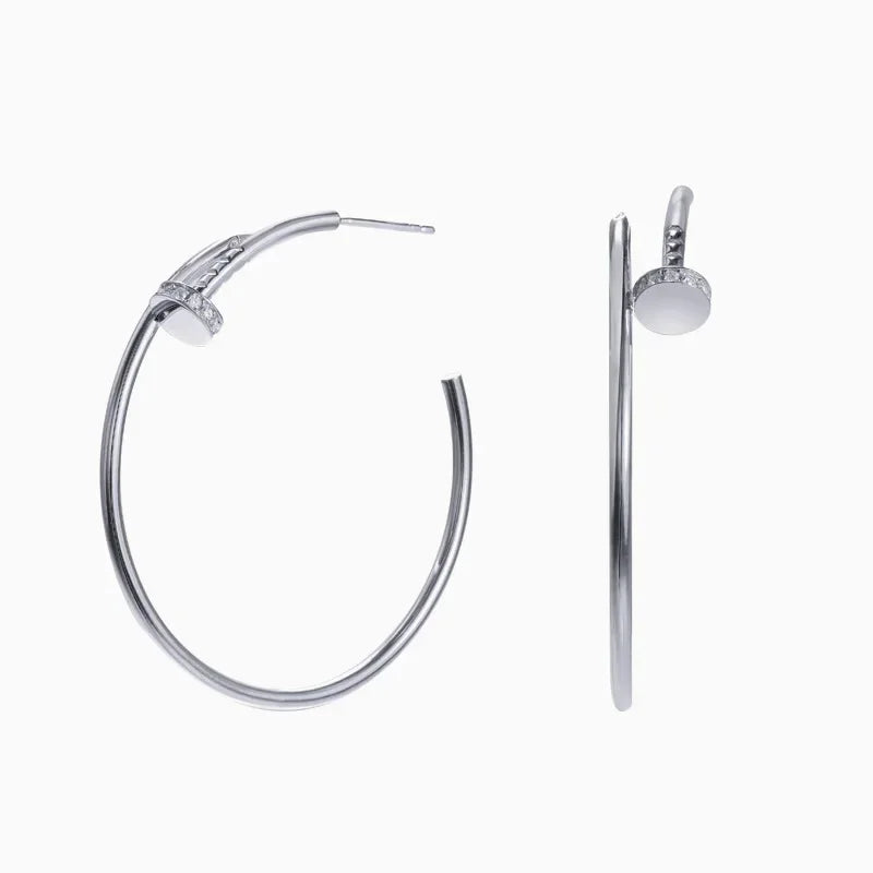 2025 New Moissanite Earrings 18K White Gold Plated Real 925 Sterling Silver Hoop Earrings for Women D Color VVS1 Fine Jewelry