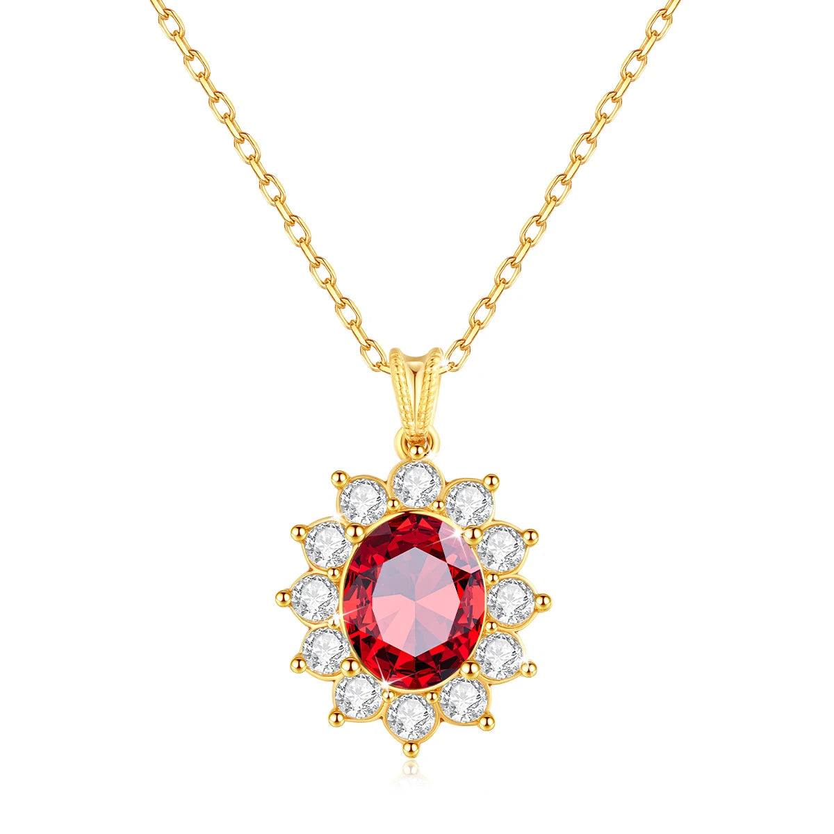 Princess Diana Same Pendant 18K Gold Necklaces Anniversary Valentine's Day Gift High Jewelry for Women