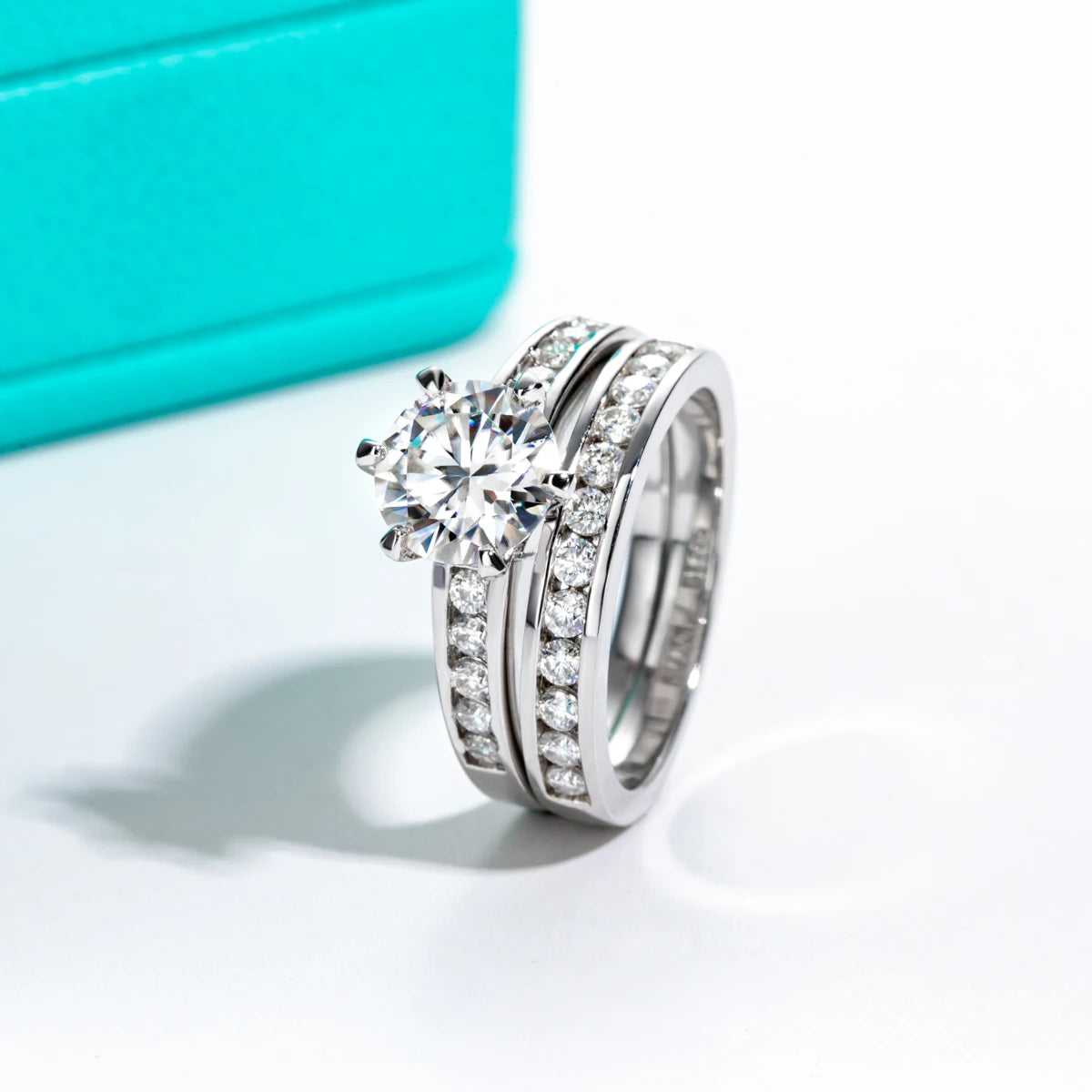 AnuJewel 1ct/2ct D Color Moissanite Engagement Rings For Women 925 Sterling Silver Promise Wedding Rings Fine Jewelry Wholesale