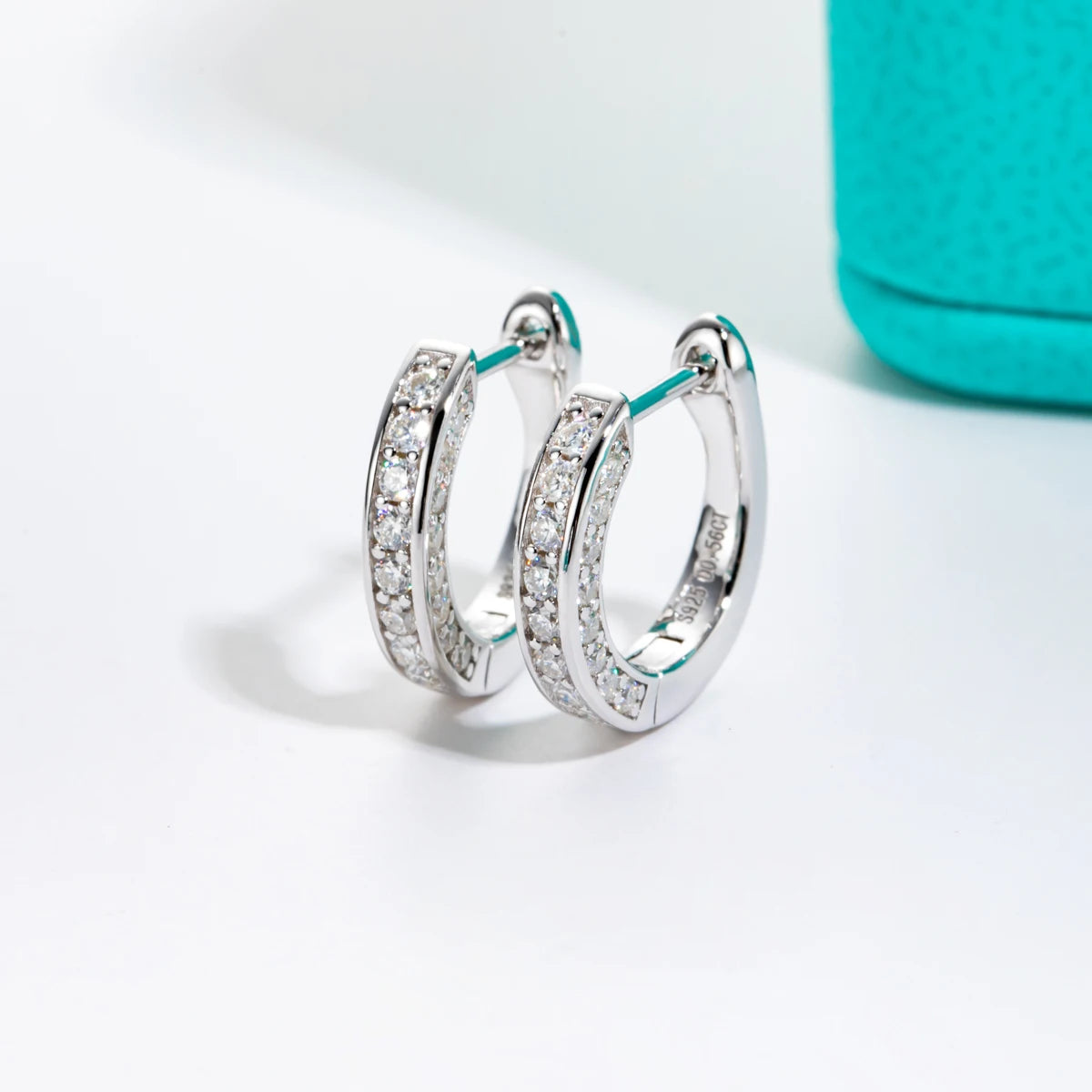 AnuJewel 0.56cttw Luxury Moissanite Ear Hoop Earrings 925 Sterling Silver Earring For Woman Wedding Engagement Jewelry Wholesale
