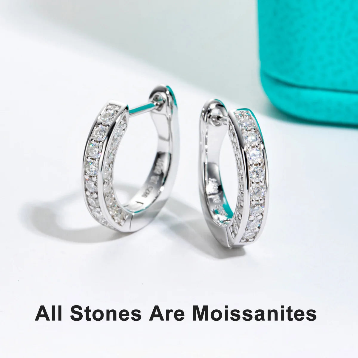 AnuJewel 0.56cttw Luxury Moissanite Ear Hoop Earrings 925 Sterling Silver Earring For Woman Wedding Engagement Jewelry Wholesale