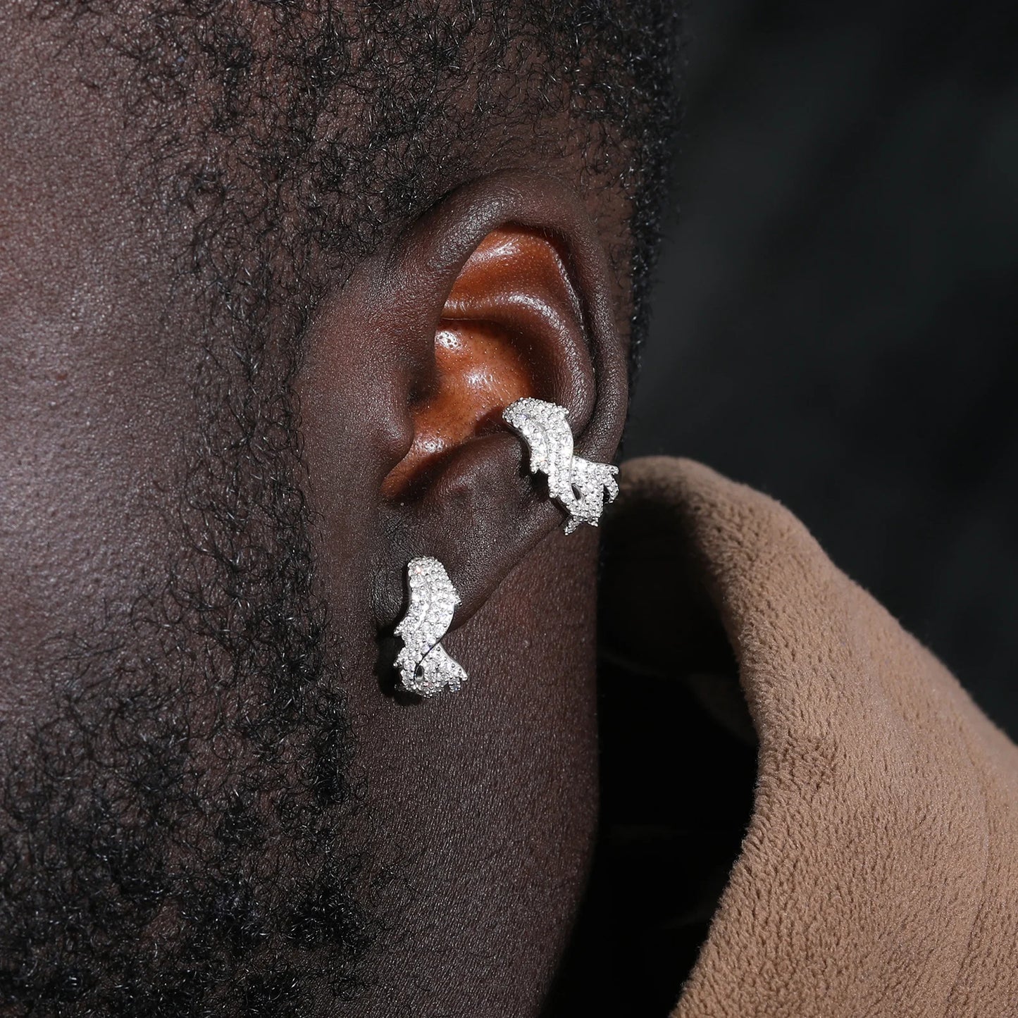 1pcs S925 Moissanite Thorns Circle Clip Earrings For Men No Pierced Iced Out Hip Hop Jewelry Male Rock Party Gift 2024 Trending
