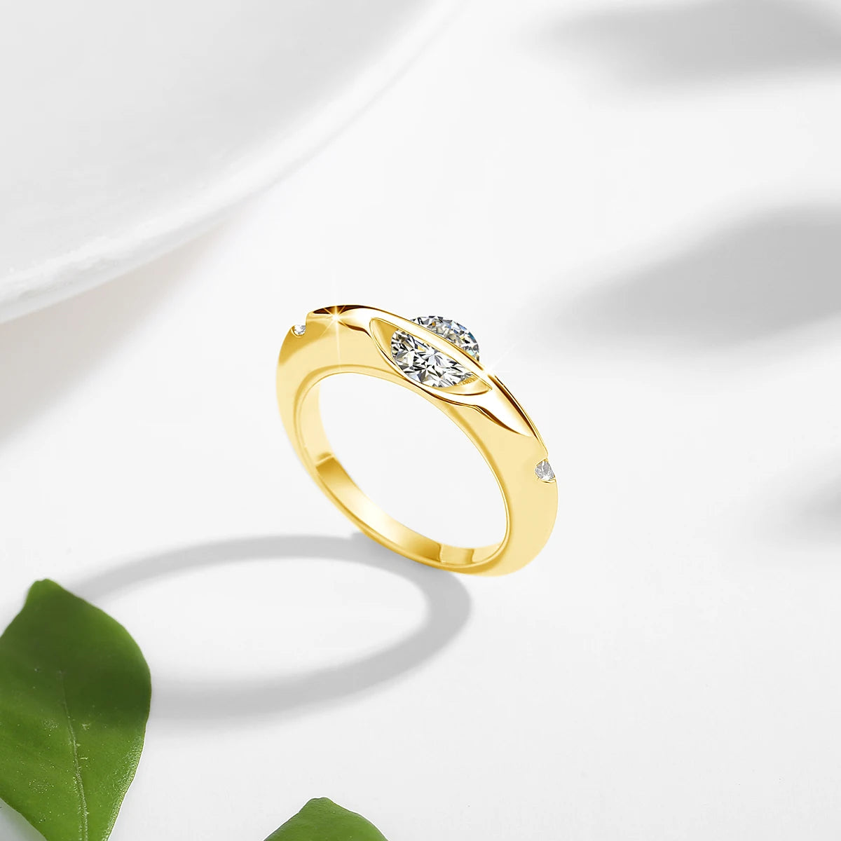 Rotate Moissanite Rings for Women Solid S925 Silver Solitaire Classic Band for Engagement Christmas Planet Ring
