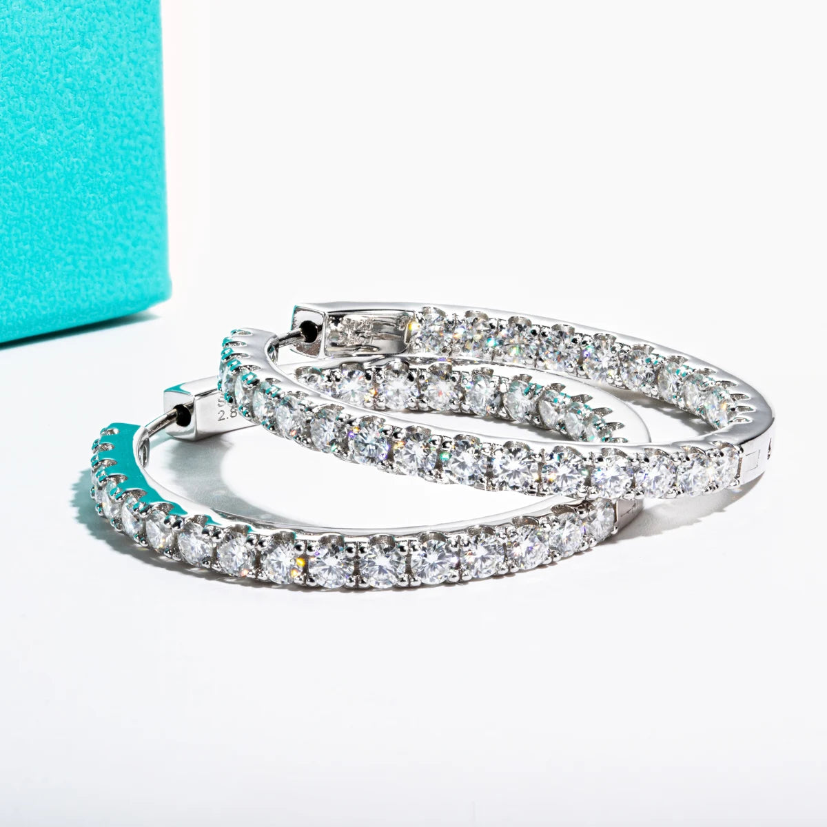 AnuJewel 3mm 5.6cttw D Color Moissanite Big Hoop Earrings 925 Sterling Silver Luxury Huggie Earring For Women Jewelry Wholesale