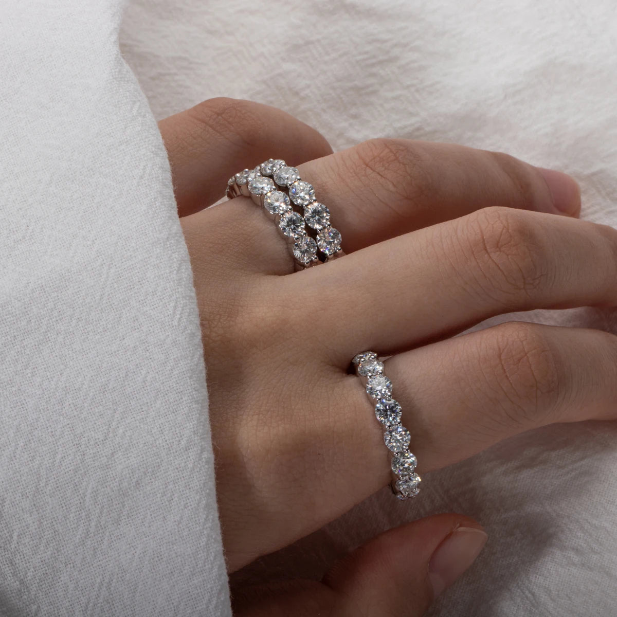 AnuJewel Moissanite Wedding Band Set 925 Sterling Silver D Color Lab Created Diamond Crown Bridal Ring Set For Women Jewelry