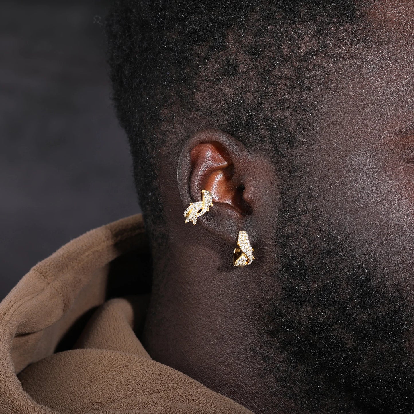 1pcs S925 Moissanite Thorns Circle Clip Earrings For Men No Pierced Iced Out Hip Hop Jewelry Male Rock Party Gift 2024 Trending