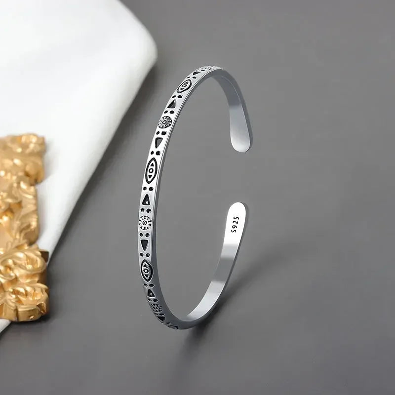 Silver Plated Turquoise Feather Wings Open Bracelet Men\'s Domineering Cuff Bangles Women\'s Fashion Party Jewelry Gift