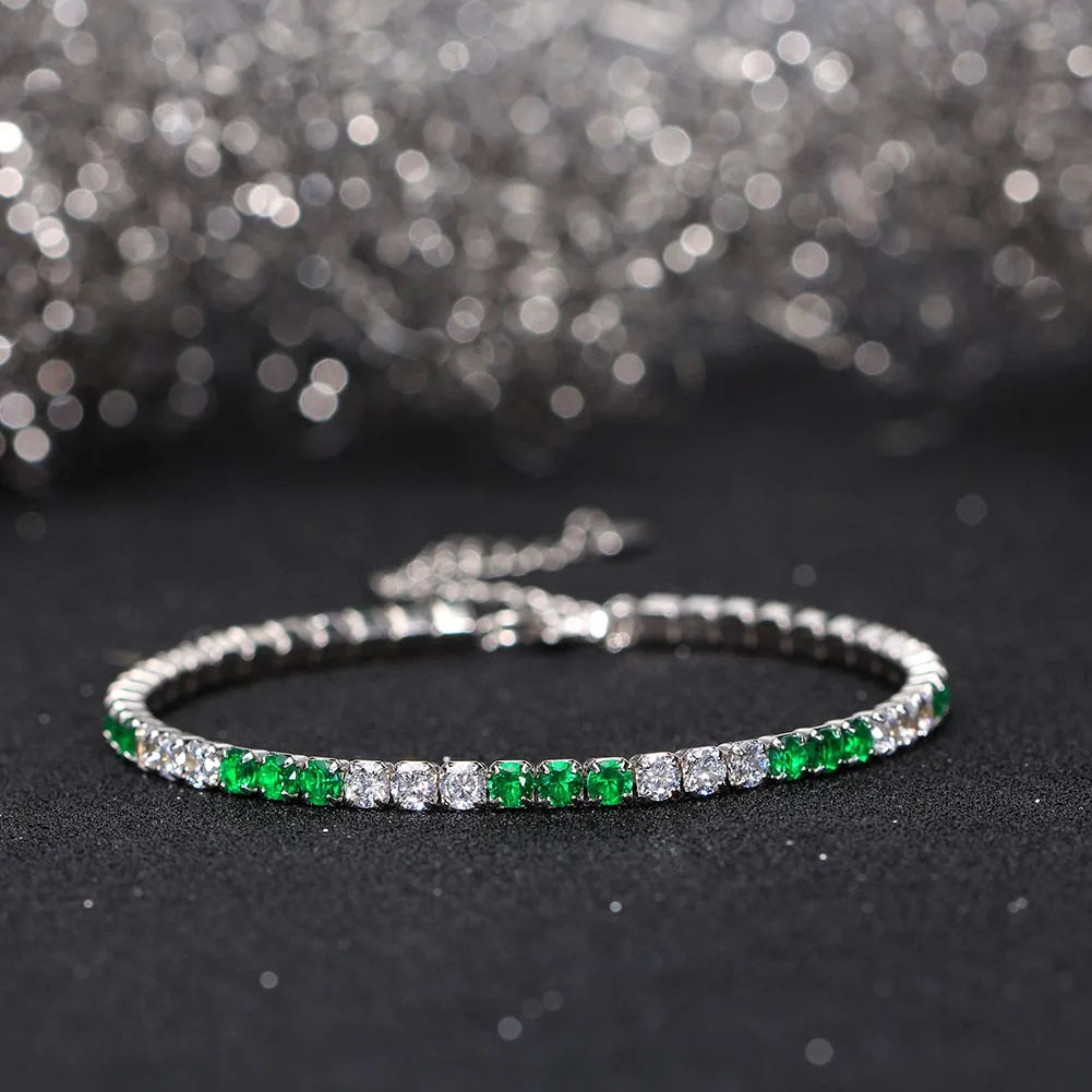 ORSA JEWELS 925 Sterling Silver Brilliant Tennis Bracelet 3.0mm Bezel Setting CZ for WomenChain Bracelet Luxury Jewelry SB192