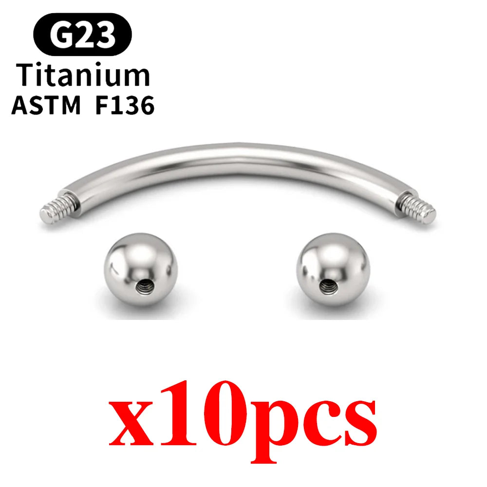 10pcs G23 Titanium Internal and external threads Labret Eyebrow Lip Stud Piercing Tragus Cartilage Conch Helix Rook Nose Studs