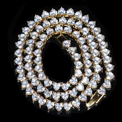 Wholesale 5A heart shape CZ iced out bling heart cz tennis necklace for women girlfriend valentine's gift fashion jewelry