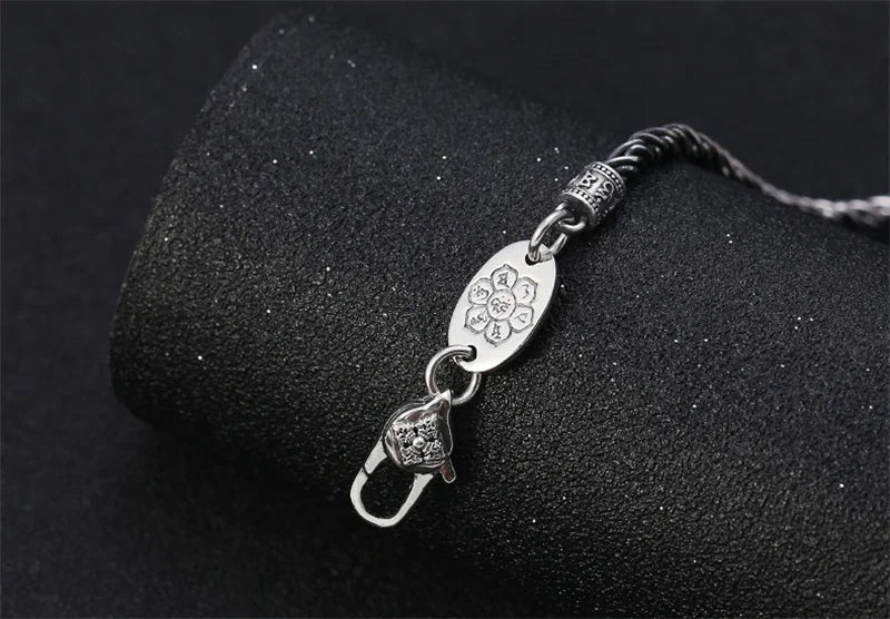 BOCAI S925 Sterling Silver Necklace for Men Women New Vajra Pestle Six Syllable Mantra Weaven-Chain Pure Argentum Jewelry