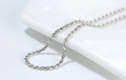 ORSA JEWELS Solid 925 Sterling Silver 2.3/3.3mm Diamond-Cut Rope Chain Necklace for Women Men fashion Neck Chain Jewelry SC29