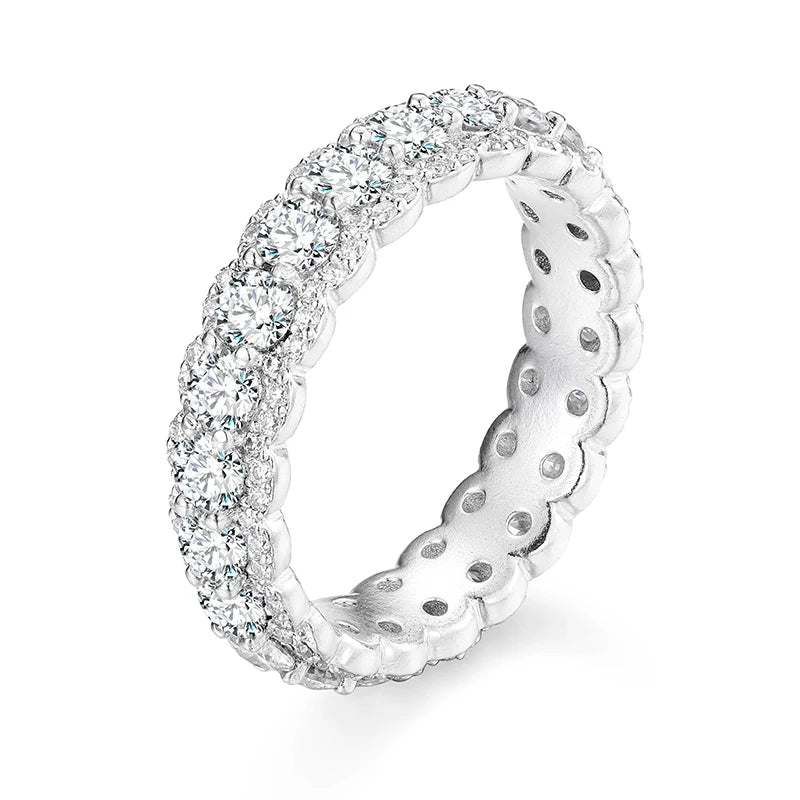 3mm 2.86cttw D VVS Moissanite Shining Bling Band Ring For Women 925 Sterling Silver Eternity Rings Iced Out Fashion Fine Jewelry