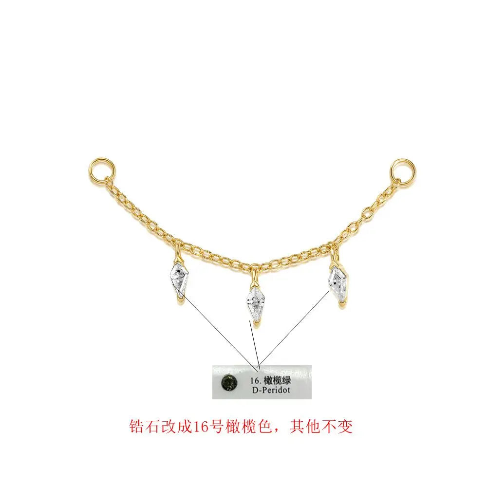 AIDE Customized 100% Real Soild K Gold Fine Earring necklace ring DIY Charms Fit for Hoop Earrings Jewelry