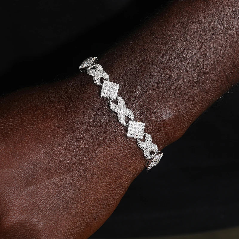 Original 925 Sterling Silver CZ Classic Tennis Bracelet for Women Men Engagement Wedding Charm Hip Hop Iced Out Jewelry Shining