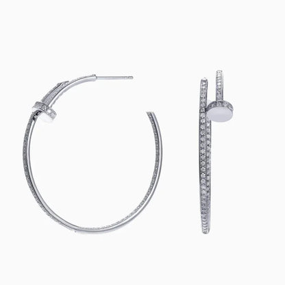 2025 New Moissanite Earrings 18K White Gold Plated Real 925 Sterling Silver Hoop Earrings for Women D Color VVS1 Fine Jewelry
