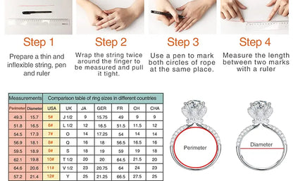 5 Carat D Color Moissanite Ring for Women 925 Sterling Silver Plated 18k White Gold Engagement Wedding Band Sparkling Jewelry