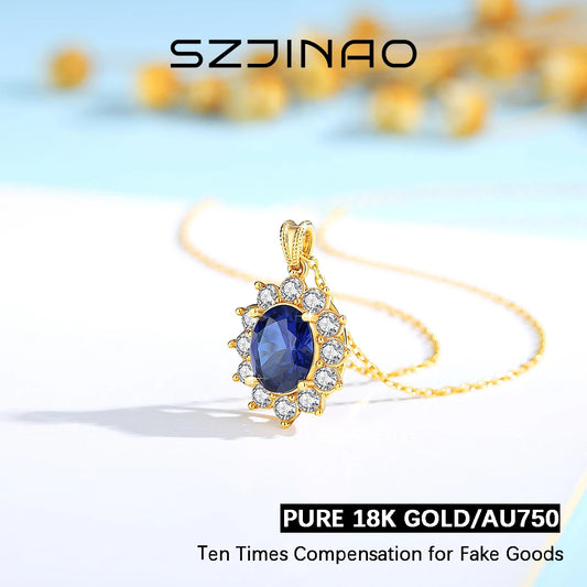 Princess Diana Same Pendant 18K Gold Necklaces Anniversary Valentine's Day Gift High Jewelry for Women