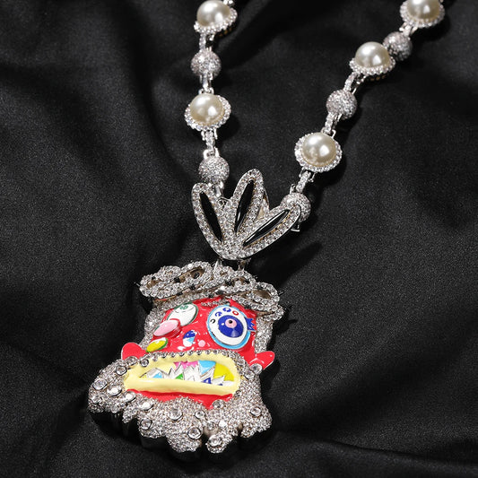 Uwin Melted Utopia Dream Pendant Colorful Enamel Dripping Oil Cartoon Necklaces For Man Hip Hop Jewelry
