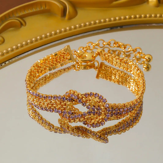 Ancient court retro inlaid bracelet, keep the color simple fashion