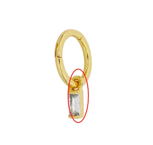 AIDE Customized 100% Real Soild K Gold Fine Earring necklace ring DIY Charms Fit for Hoop Earrings Jewelry