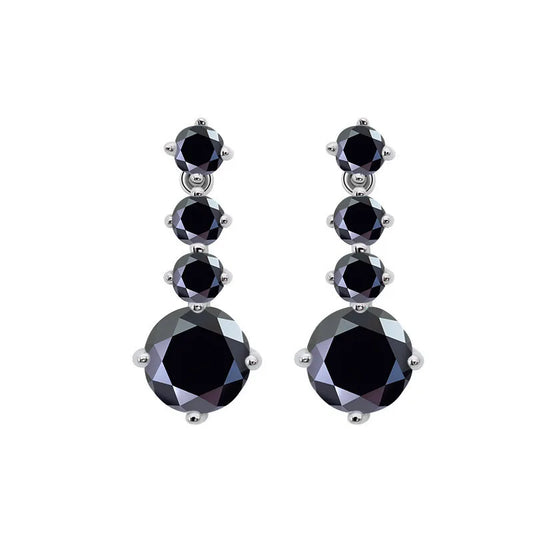 2.6ttw Full  Round Moissanite Drop Earrings For Women S925 Sterling Silver D Color Round Cut Diamond Earring Wedding Jewely