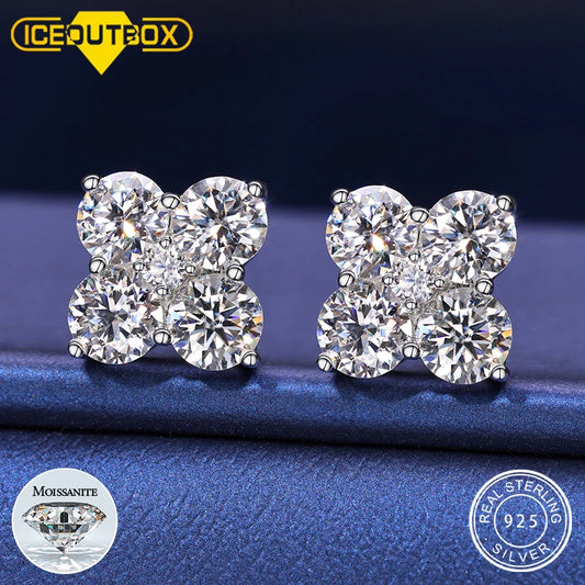 2.48ctw Moissanite Stud Earrings for Women Men Screw Back Lab Grown Diamond Ear Studs 925 Sterling Silver Fine Jewelry Gifts