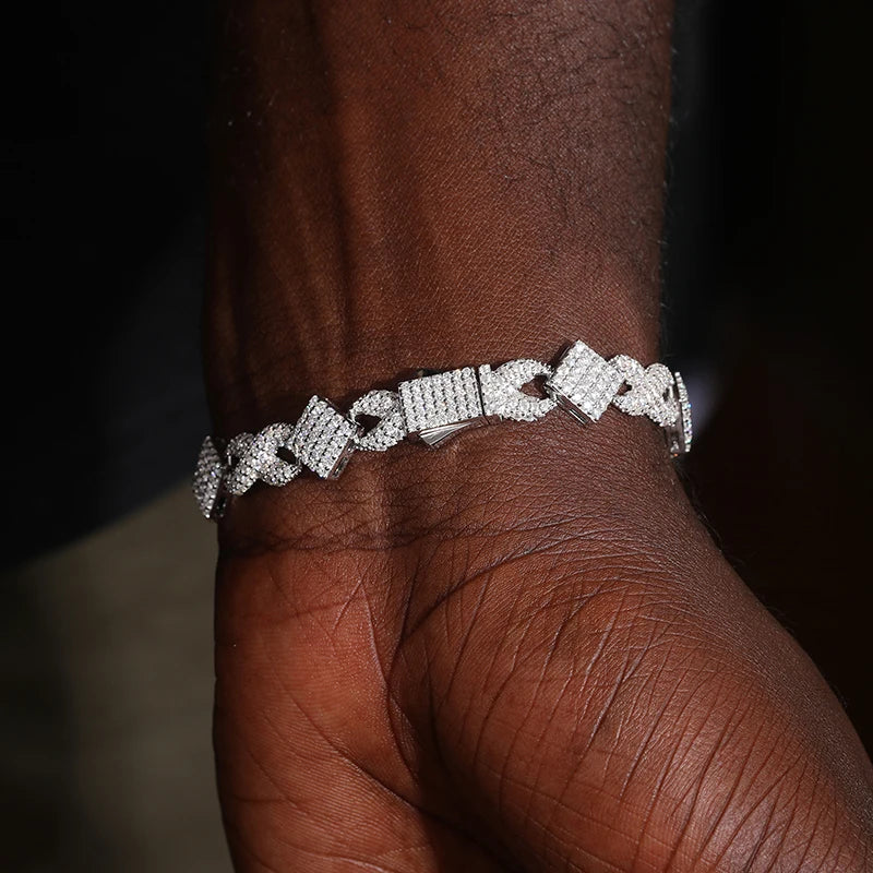 Original 925 Sterling Silver CZ Classic Tennis Bracelet for Women Men Engagement Wedding Charm Hip Hop Iced Out Jewelry Shining