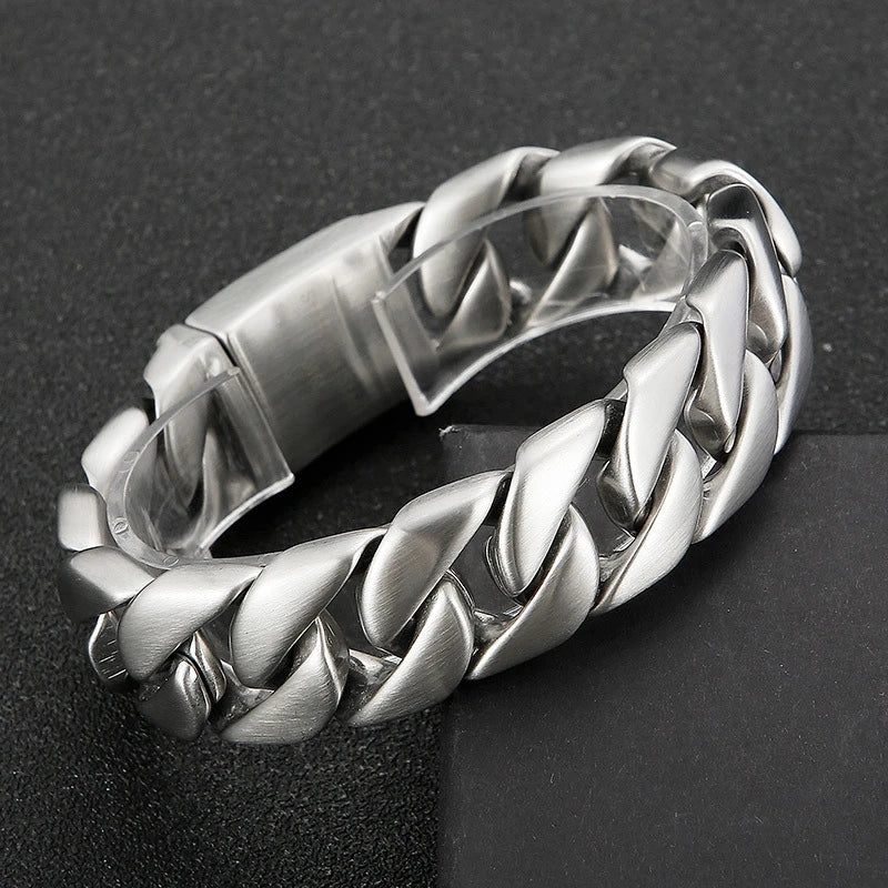 20MM Cuban chain Thick Bracelet for Men Punk Stainless Steel Black/Gold Color Heavy Bracelet Personalized Party Gift Jewelry