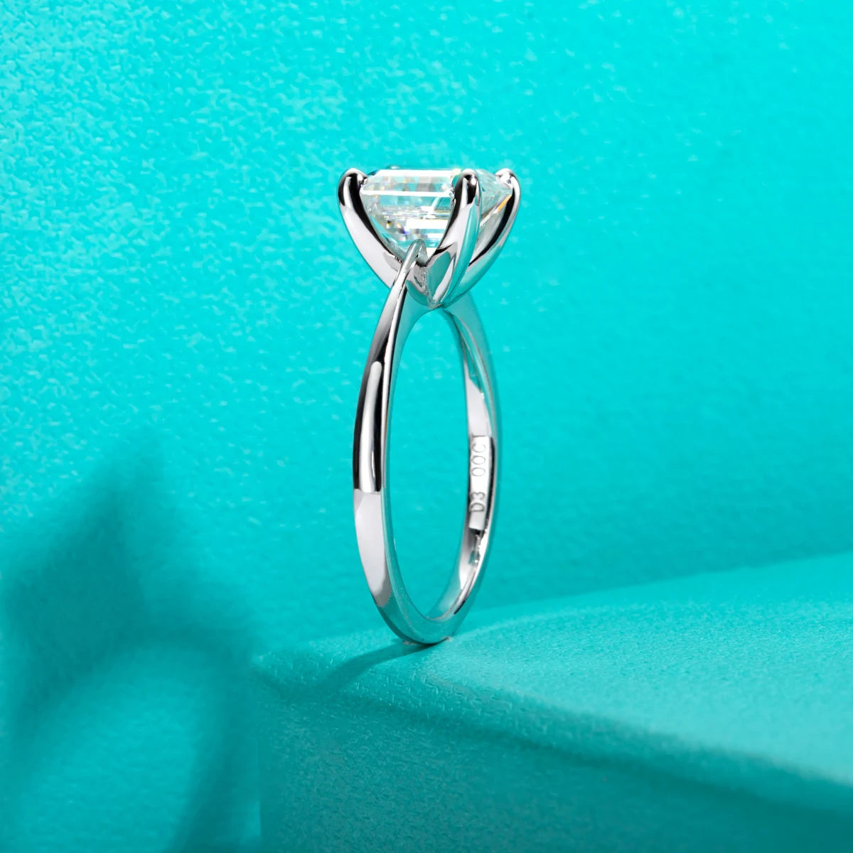 AnuJewel 3ct D Color Asscher Cut Moissanite Engagement Wedding Ring S925 Sterling Silver Rings For Women Jewelry Wholesale
