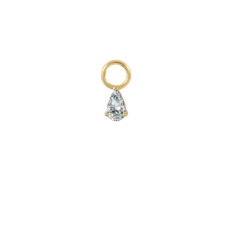 AIDE Customized 100% Real Soild K Gold Fine Earring necklace ring DIY Charms Fit for Hoop Earrings Jewelry