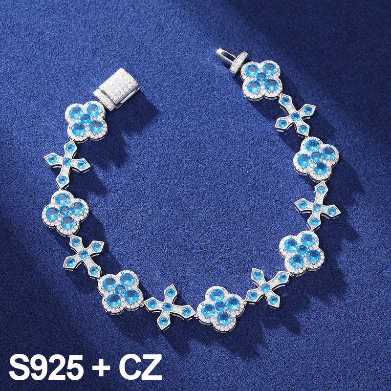 Original 925 Sterling Silver CZ Classic Tennis Bracelet for Women Men Engagement Wedding Charm Hip Hop Iced Out Jewelry Shining