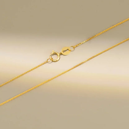 18k Gold Necklace Chopin Chain Au750 Steel Stamp 100% Genuine for Women Anniversary Gift Trendy Jewelry Suitable for Pendants
